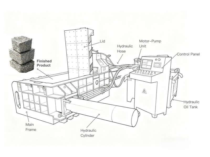 How the Scrap Metal Baling Machine Works