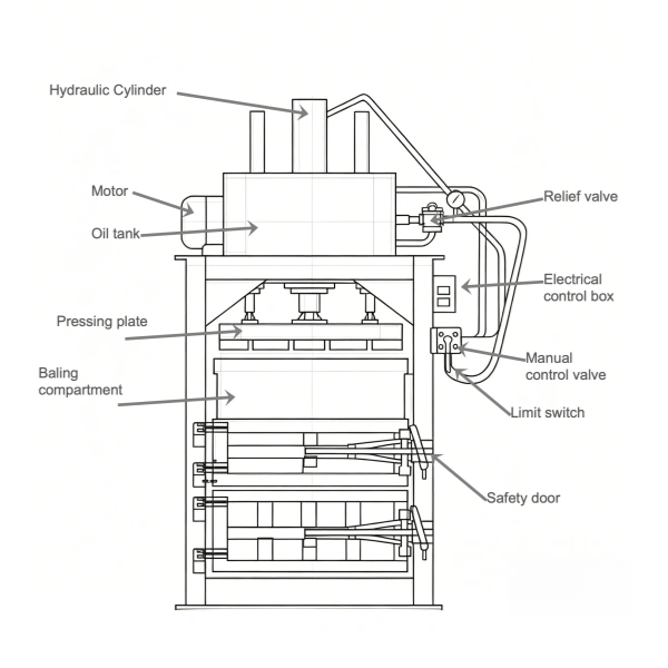 Structure and Components of a Metal Baler