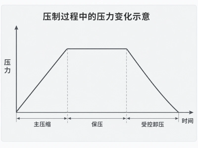 模具、保压与受控卸压:控制饼块怎样形成和离开高压状态