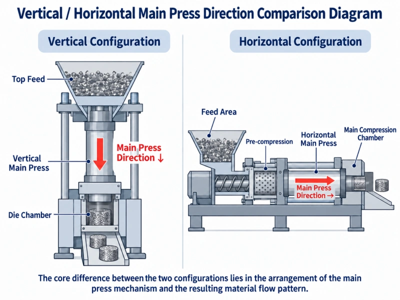 Vertical and Horizontal Metal Chip Briquetting Machine Configurations